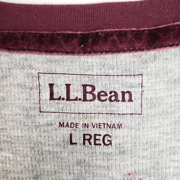 LL Bean Union Suit Gray Waffle Floral One Piece Thermal Pajama Womens Size Large - Picture 4 of 6
